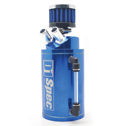 Universal oil catch can with 9mm, 12mm, 15mm nozzle sizes and mini filter neck 12mm