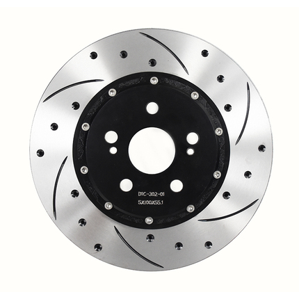 Automotive disc brake rotor for sports sedans and racing upgrades