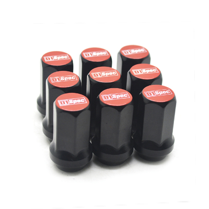 H17 Hexagon Wheel Lug Nuts Red Closed End